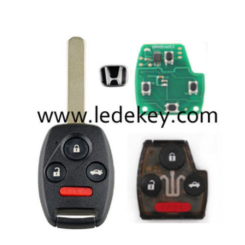 Honda 3+1 button remote key No Chip inside 315Mhz for Accord 2003-2007 (FCC ID: OUCG8D-380H-A PCF chip:4010)