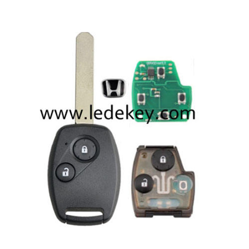 Honda 2 button remote key No Chip inside 313.8Mhz for Accord 2003-2007 CRV 2005-2007  (FCC ID: OUCG8D-380H-A PCF chip:4010)