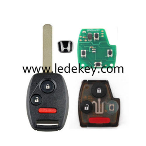Honda 2+1 button remote key No Chip inside 313.8Mhz for Accord 2003-2007 CRV 2005-2007  (FCC ID: OUCG8D-380H-A PCF chip:4010)