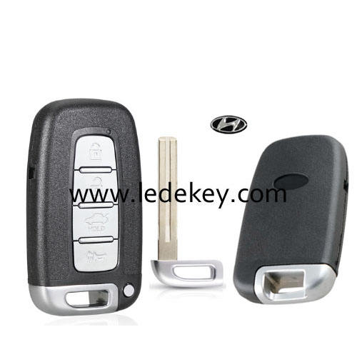Hyundai 4 button smart key shell with middle blade