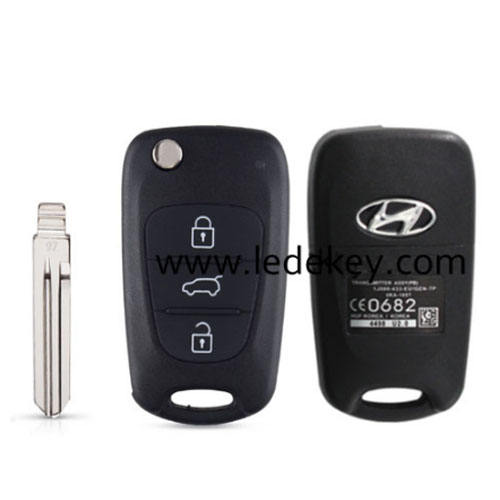 Hyundai 3 button remote key shell with Left blade