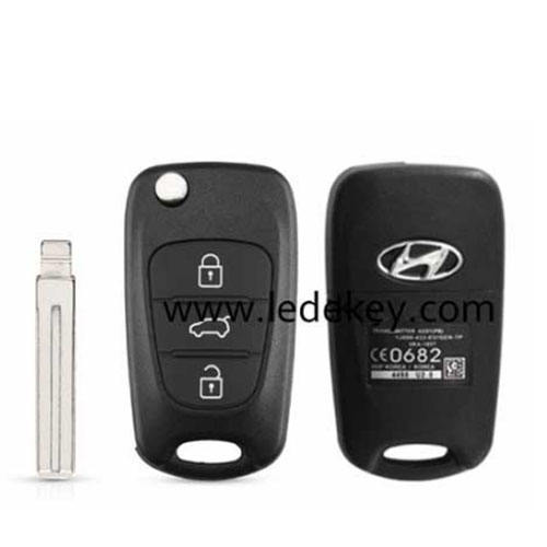 3 button Hyundai I30 IX35 modified folding flip remote key shell