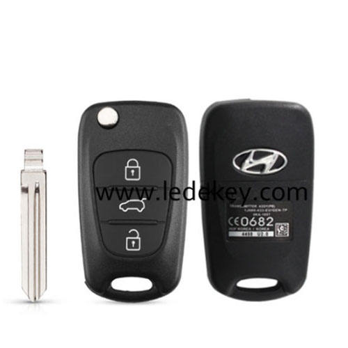 Hyundai 3 button remote key shell with right blade