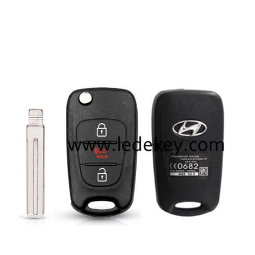 Hyundai 3 button flip key shell with speaker button and hold words