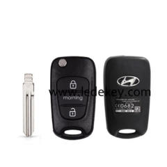 Hyundai 3 button flip key shell Left Blade