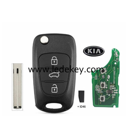 KIA K2 3 button remote key with 433Mhz ID46