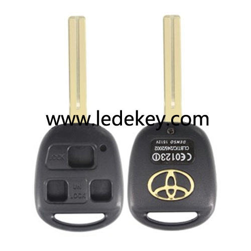 Toyota Lexus 3 button remote key shell (with Toy40 blade)