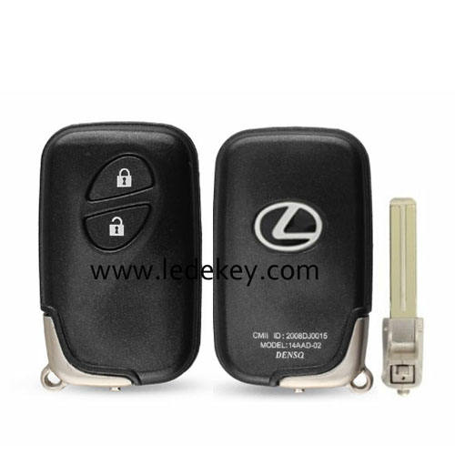 Lexus 2 button smart key shell with blade