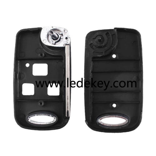 Toyota 3 button flip remote key shell toy43 blade