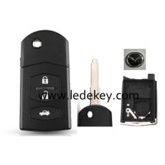 Mazda 3 button modified folding flip remote key shell