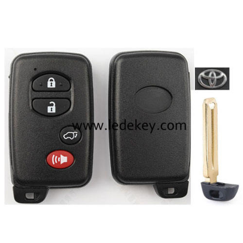 Toyota Camry 3+1 button smart key shell with blade and logo