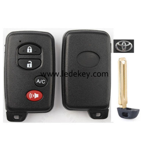 Toyota Camry 3+1 button smart key shell with blade and logo