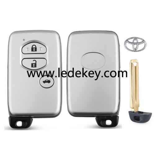 Toyota 3 button smart remote key shell with blade and logo