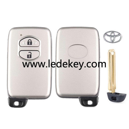 Toyota 2 button smart remote key shell with blade and logo