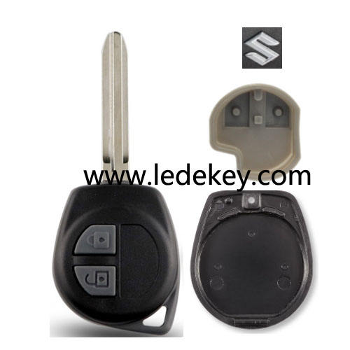 Suzuki 2 button remote key shell with TOY43 blade with Logo with key pad