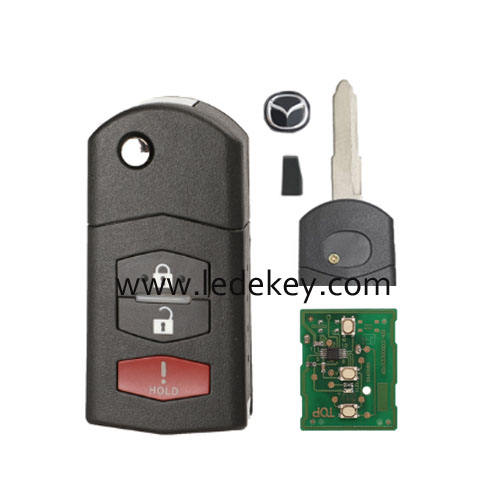 Mazda 3 button flip remote key with Aftermarket 4D63 80bit 315Mhz (BGBX1T478SKE125-01)