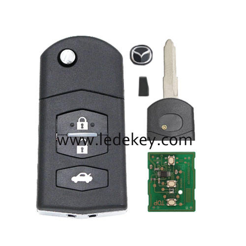 Mazda 3 button smart key card with 433Mhz 4D63 chip  FCC: 5WK43449D/E/F