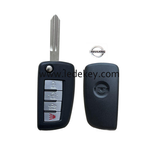 Nissan 3+1 button flip key shell
