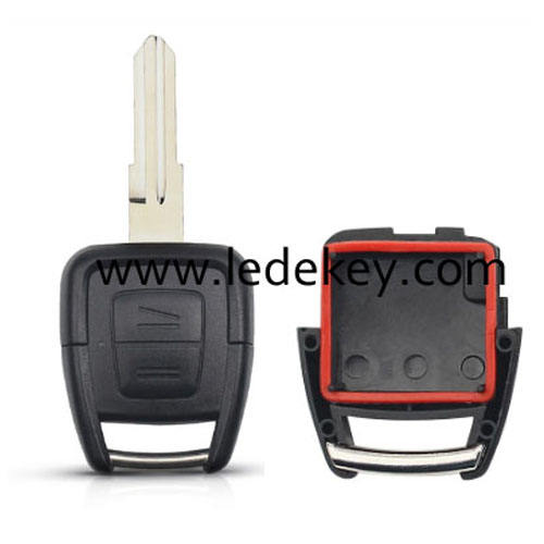 Opel 2 button blank remote key shell with Left blade without battery clamp