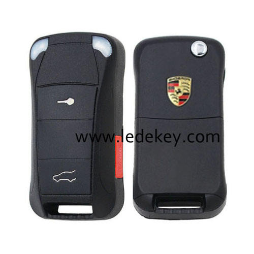 Porsche 2+1 button flip key shell