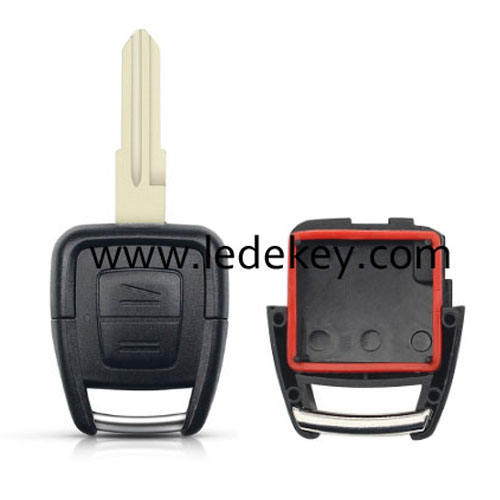 Opel 2 button blank remote key shell with Right blade without battery clamp