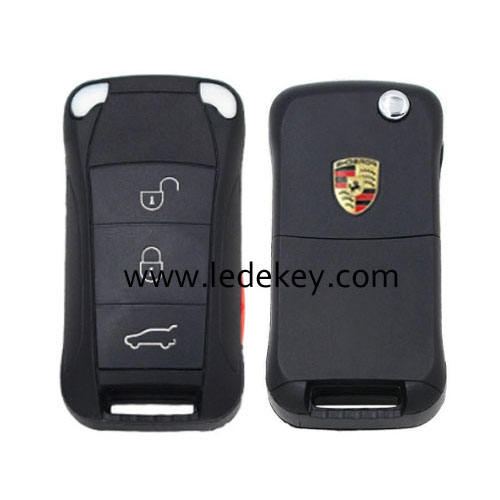 Porsche 3+1 button flip key shell