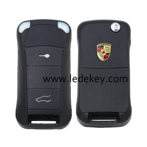 Porsche 2 button flip key shell