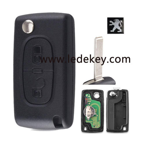 Peugeot 2 button remote key CE0523 FSK 433mhz ID46&pcf7941 chip (307/VA2 blade )for cars after 2011