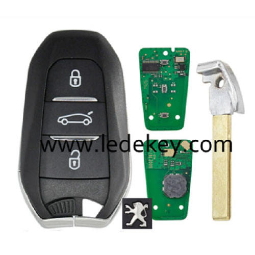 Peugeot keyless remote key with 433Mhz and 46 chip 407/HU83 blade with logo