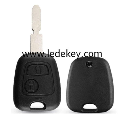 Peugeot 2 button blank key shell with 406 blade without logo