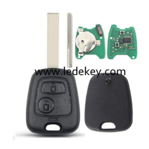 Peugeot 2 button remote key with 407/HU83 blade 433Mhz ID46 Chip No logo