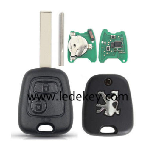 Peugeot 2 button remote key with 407/HU83 blade 433Mhz ID46 Chip