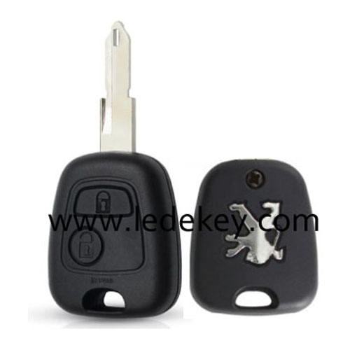 Peugeot 2 button blank key shell with 206/NE73  blade with logo