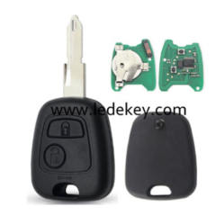 Peugeot 2 button remote key with 206/NE73 blade 433Mhz ID46 Chip No logo