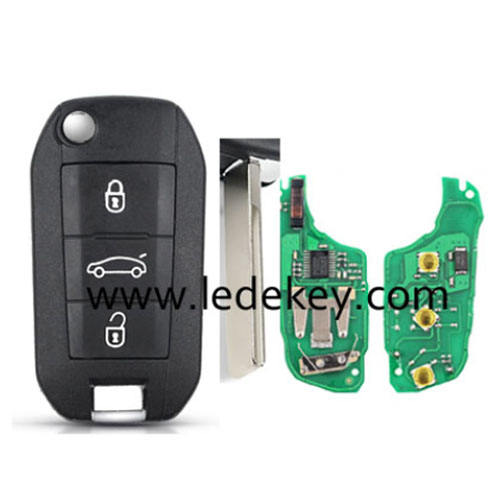 Aftermarket Peugeot remote key with 433Mhz and 46 chip 307/VA2 blade No logo