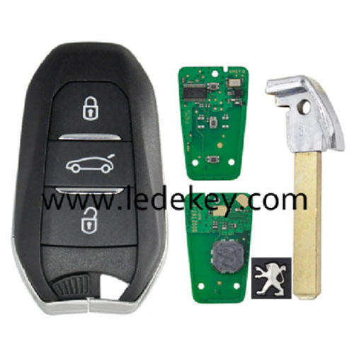 Peugeot keyless remote key with 433Mhz and 46 chip 307/VA2 blade with logo