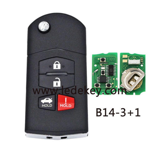 Mazda style B14 4 button remote key  for KEYDIY KD900 and KDX2