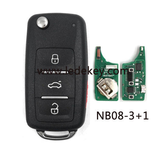 KD remote key NB08 Universal 3+1 button remote key