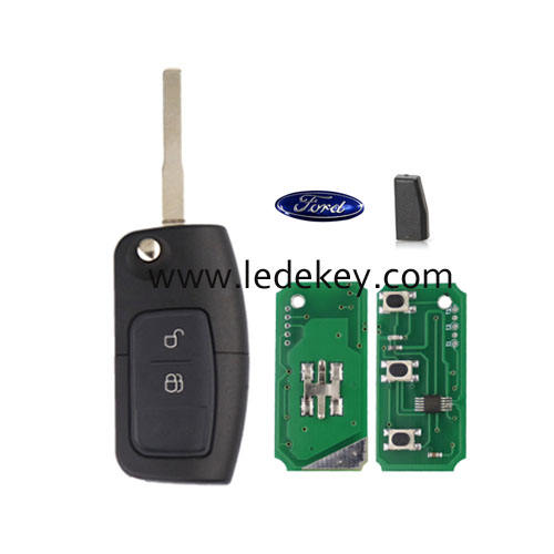 Ford 2 button Remote key HU101 Blade with ASK 433MHZ and 4D63 80bit chip