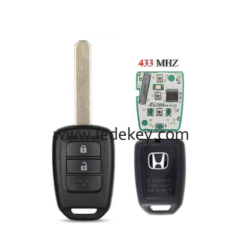 Honda 2 button remote key with logo 433Mhz with ID47&7961X chip  (FCC ID:MLBHLIK6-1T)