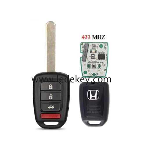 Honda 3+1 button remote key with logo 433Mhz with ID47&7961X chip  (FCC ID:MLBHLIK6-1T)
