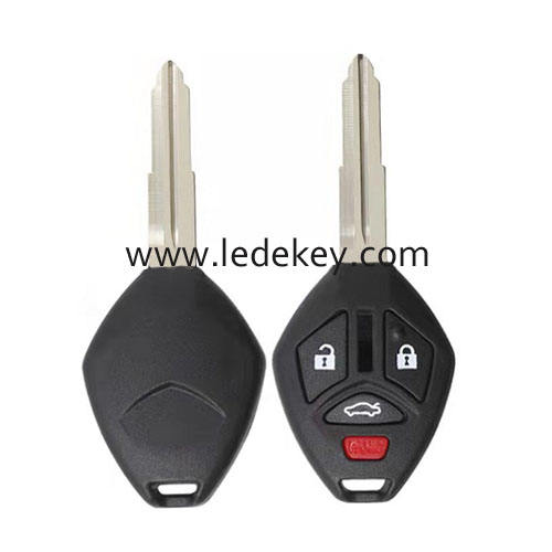 Mitsubishi 3+1 button blank remote key shell with Left blade