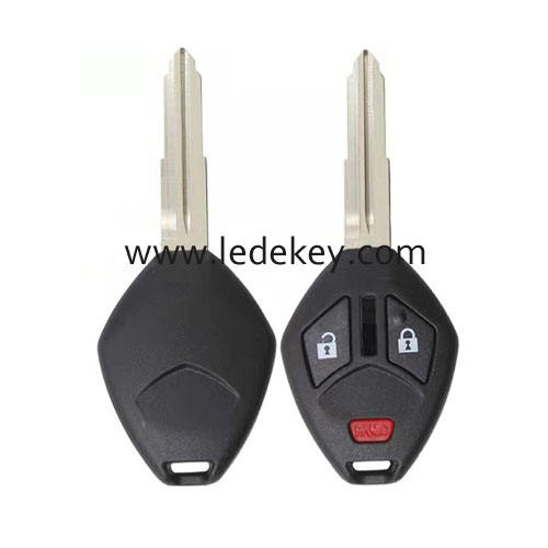 Mitsubishi 2+1 button blank remote key shell with Left blade