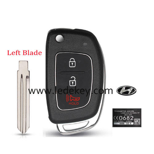 Hyundai 2+1 button flip key shell left key blade