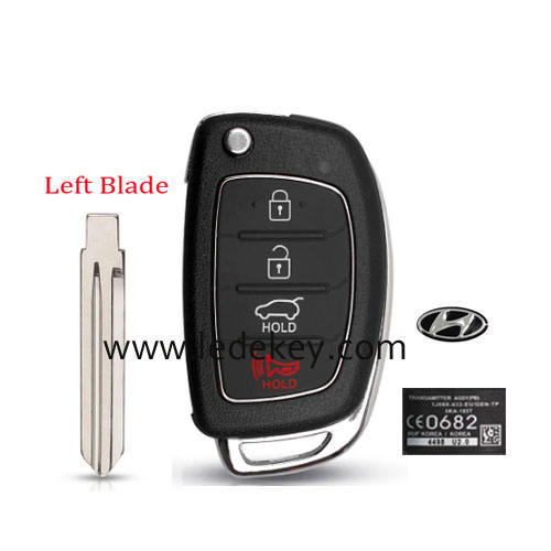 Hyundai 3+1 button flip key shell left key blade