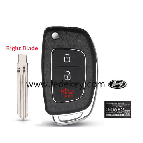 Hyundai 2+1 button flip key shell right key blade