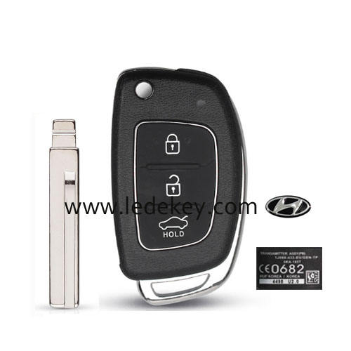 Hyundai 3 button flip key shell middle left key blade