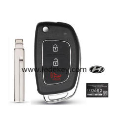 Hyundai 2+1 button flip key shell middle left key blade