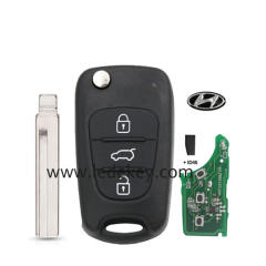 Hyundai 3 button middle right blade remote key with 433Mhz with ID46 chip