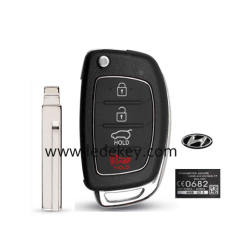 Hyundai 3+1 button flip key shell middle left key blade